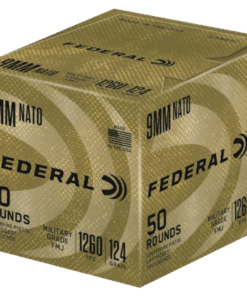 Federal Military Grade Brass 9mm 124 Grain 50-Rounds FMJ