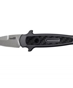 Kershaw Launch 12 Mini-Stiletto 1.9″ Inch Spear Point Blade – Gray Handle w/Carbon Fiber
