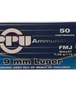 PPU Handgun 9mm Luger 115gr. FMJ Brass 9mm 50Rds