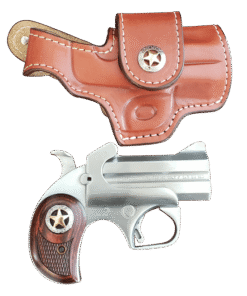 Bond Arms Rustic Defender Stainless .45 LC 3″ Barrel 2-Rounds Holster Package